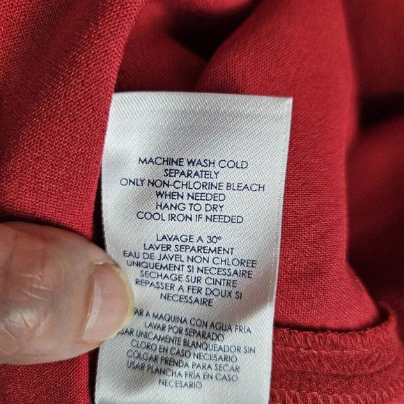 Chaps Red Polyester Crepe Cap Sleeve A Line Classic Dress Size 14 - Picture 8 of 10